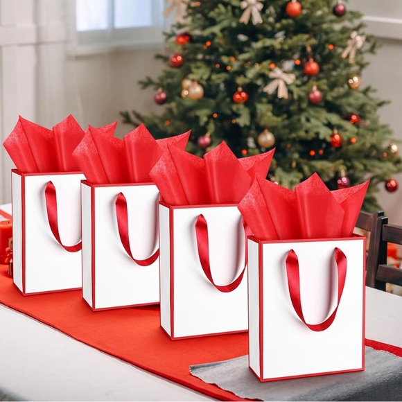 5 Pack Metallic Paper Gift Bags with Handle and Tissue 9 x 7 x 3.1 - Picture 2 of 6